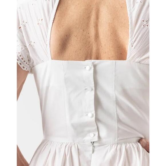 BATSHEVA Virginia Dress White Broderie Anglaise size 8 /Medium - Picture 4 of 14